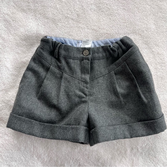 Jacadi Paris 04A Boy Girl Unisex Wool Blend Gray Shorts‎ Adjustable Waist - Picture 1 of 10